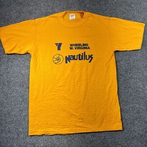 Sportswear‎ Vintage Single Stitch Men Tshirt Med Yellow Nautilus YMCA Workout